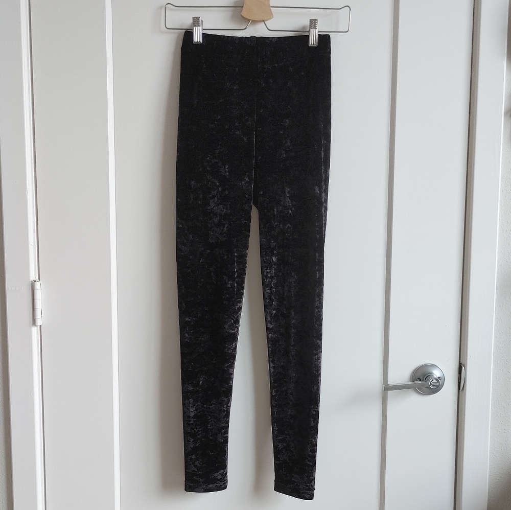 Black Crushed Velvet Leggings